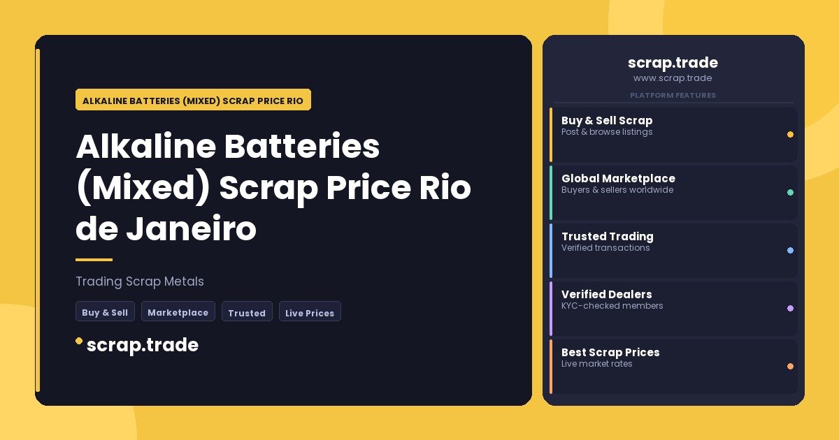 Alkaline Batteries (Mixed) Scrap Price Rio de Janeiro - Alkaline Batteries (Mixed) Scrap Price Rio de Janeiro