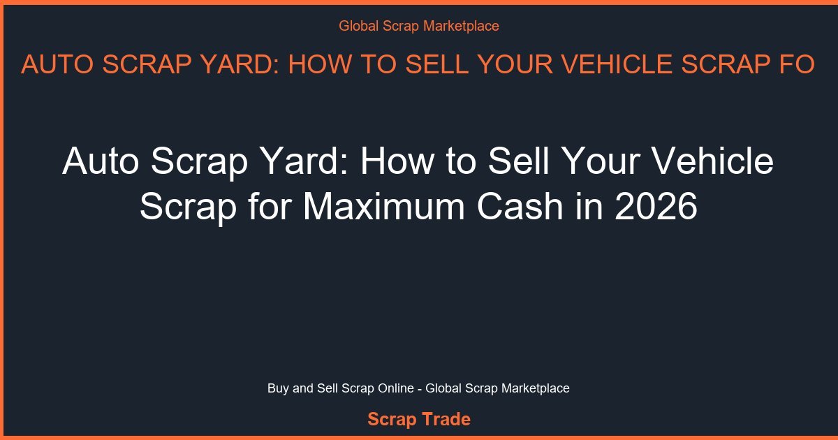 Auto Scrap Yard: How to Sell Your Vehicle Scrap for Maximum Cash in 2026 - Auto Scrap Yard: How to Sell Your Vehicle Scrap fo
