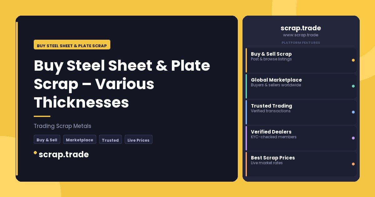 Buy Steel Sheet & Plate Scrap - Buy Steel Sheet & Plate Scrap