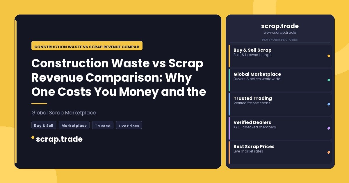 Construction Waste vs Scrap Revenue Comparison: Why One Costs You Money and the Other Makes It - Construction Waste vs Scrap