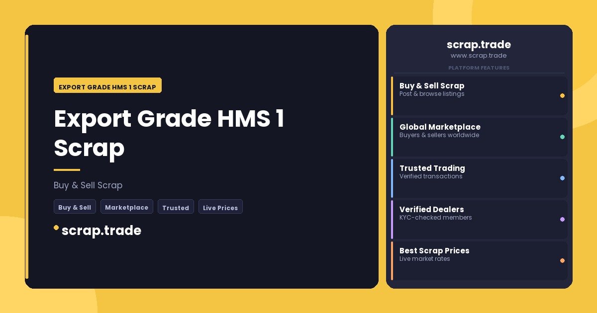 Export Grade HMS 1 Scrap - Export Grade HMS 1 Scrap