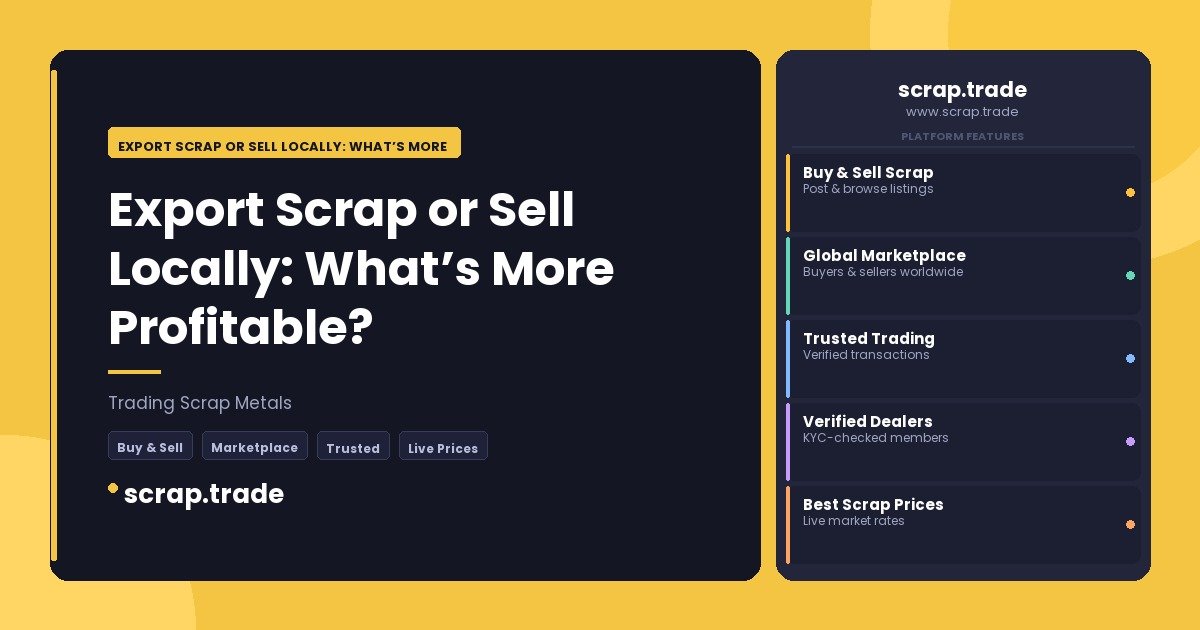 Export Scrap or Sell Locally: What’s More Profitable? - Export Scrap or Sell Locally: What’s More Profitable?