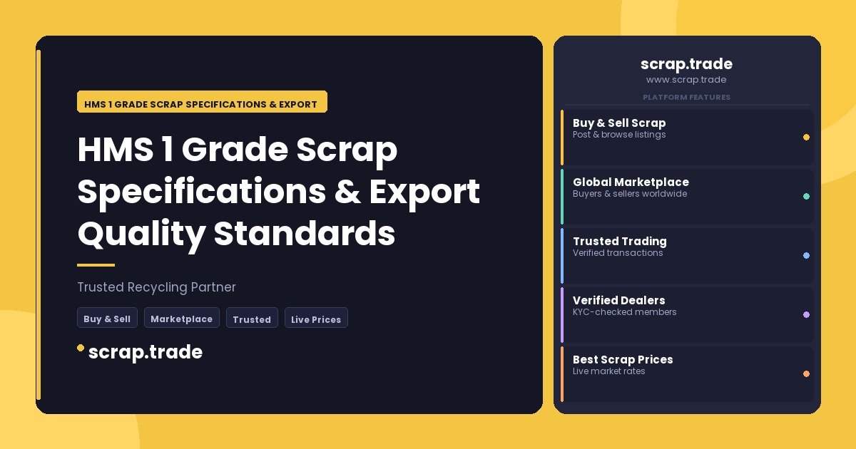 HMS 1 Grade Scrap Specifications & Export Quality Standards - HMS 1 Grade Scrap Specifications & Export Quality Standards