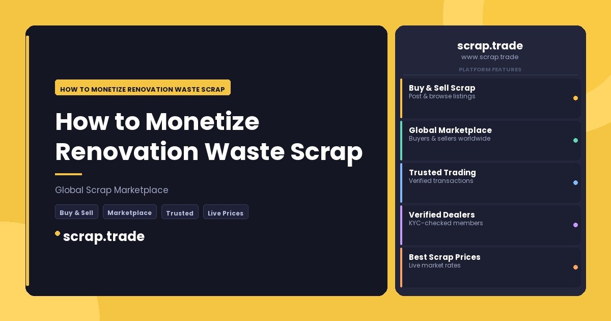 How to Monetize Renovation Waste Scrap - How to Monetize Renovation Waste Scrap