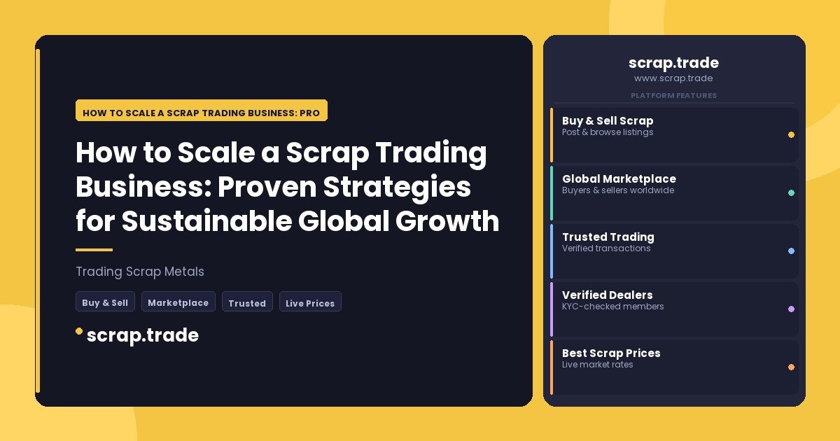 How to Scale a Scrap Trading Business: Proven Strategies for Sustainable Global Growth - How to Scale a Scrap Trading Busines