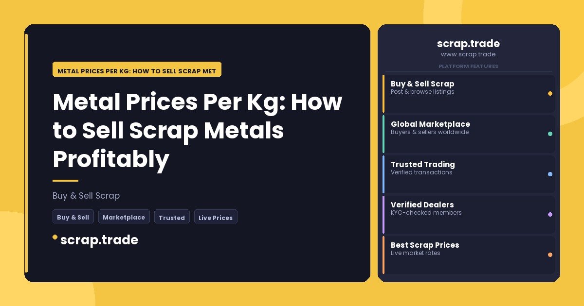 Metal Prices Per Kg: How to Sell Scrap Metals Profitably - Metal Prices Per Kg: How to Sell Scrap Metals Profitably
