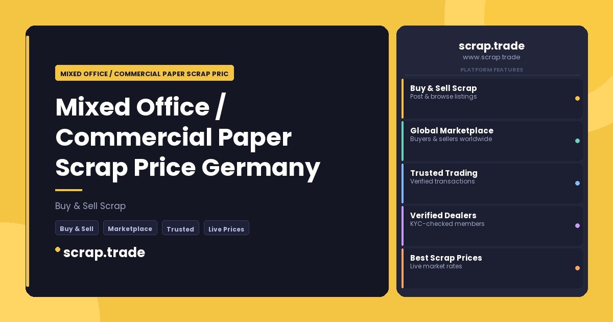 Mixed Office / Commercial Paper Scrap Price Germany - Mixed Office / Commercial Paper Scrap Price Germany