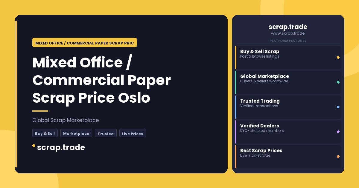 Mixed Office / Commercial Paper Scrap Price Oslo - Mixed Office / Commercial Paper Scrap Price Oslo