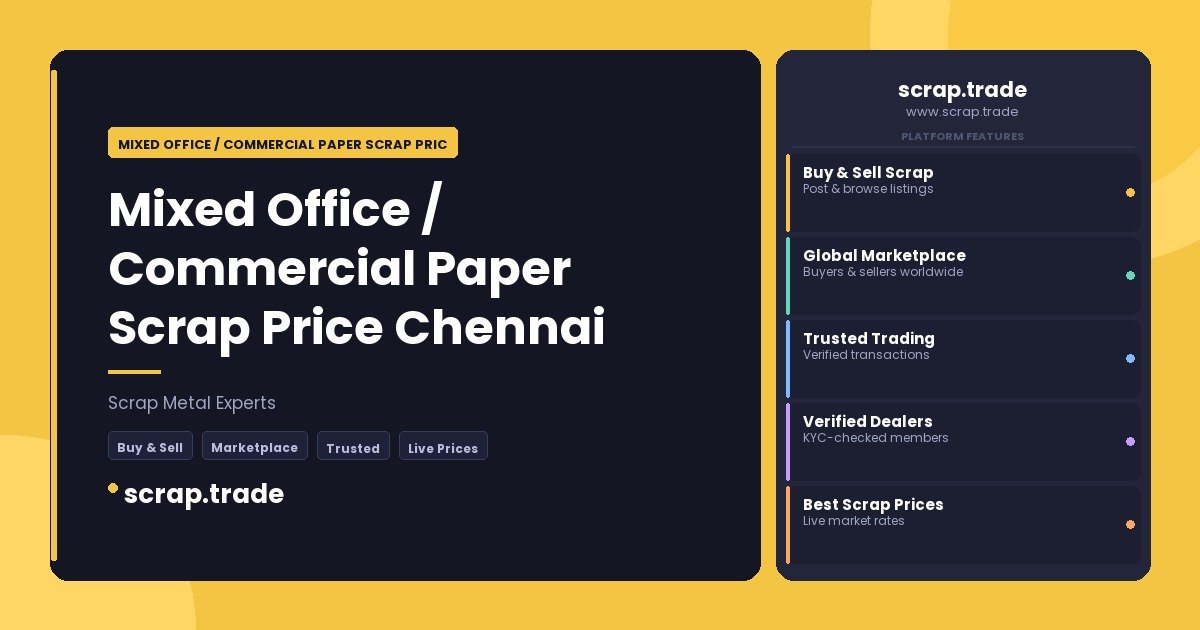 Mixed Office / Commercial Paper Scrap Price Chennai - Mixed Office / Commercial Paper Scrap Price Chennai