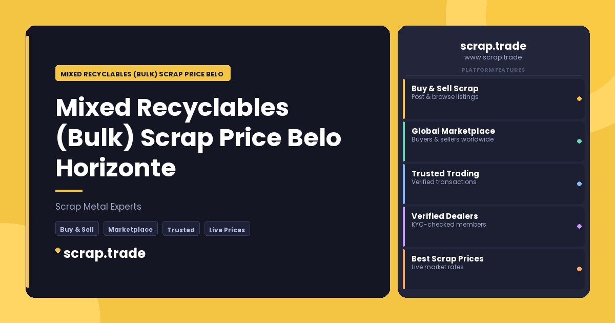 Mixed Recyclables (Bulk) Scrap Price Belo Horizonte - Mixed Recyclables (Bulk) Scrap Price Belo Horizonte
