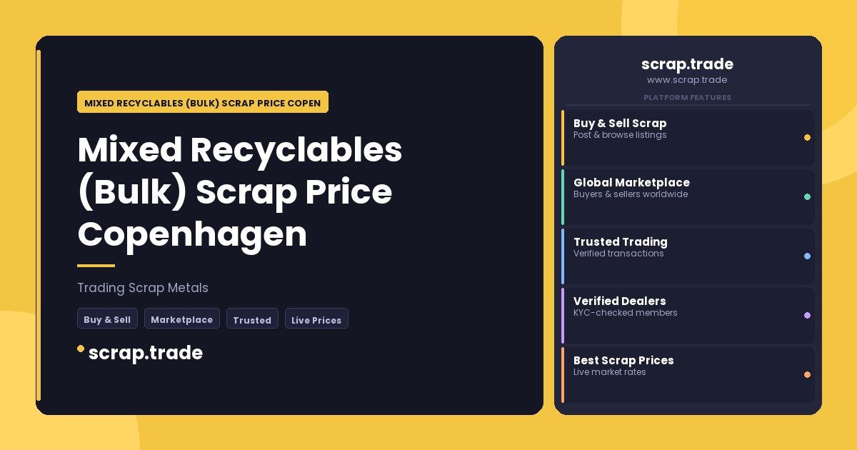 Mixed Recyclables (Bulk) Scrap Price Copenhagen - Mixed Recyclables (Bulk) Scrap Price Copenhagen