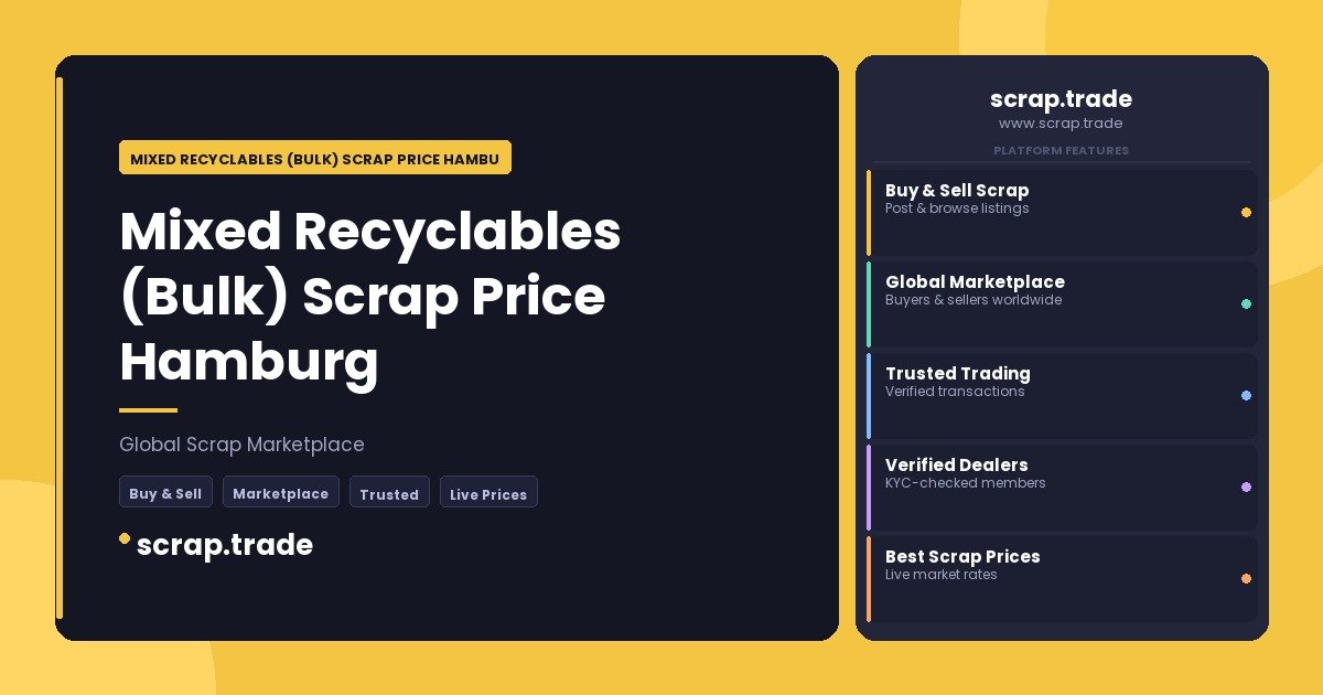 Mixed Recyclables (Bulk) Scrap Price Hamburg - Mixed Recyclables (Bulk) Scrap Price Hamburg