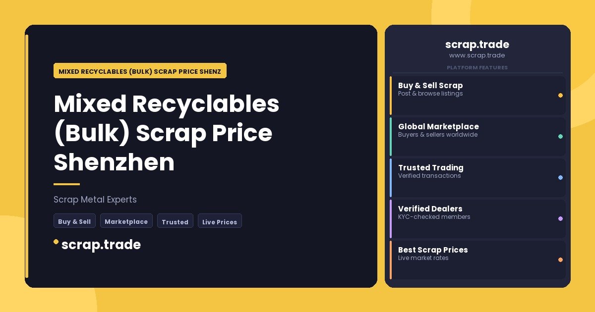 Mixed Recyclables (Bulk) Scrap Price Shenzhen - Mixed Recyclables (Bulk) Scrap Price Shenzhen