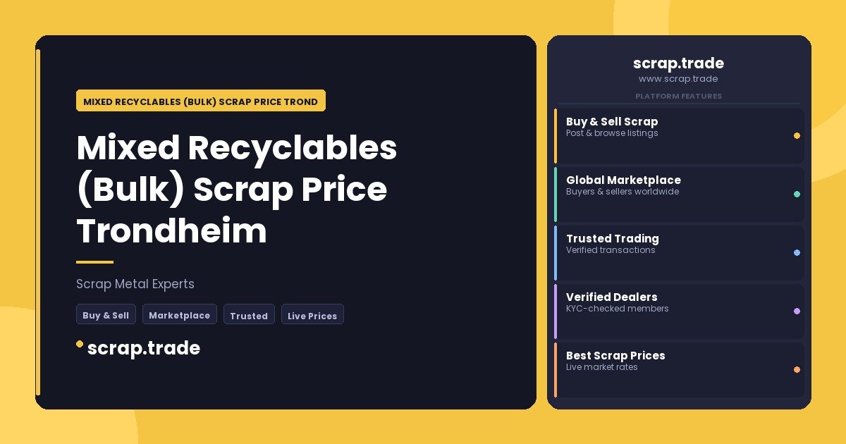Mixed Recyclables (Bulk) Scrap Price Trondheim - Mixed Recyclables (Bulk) Scrap Price Trondheim