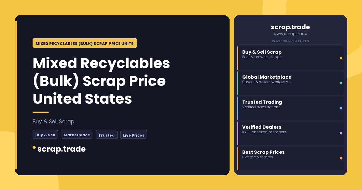 Mixed Recyclables (Bulk) Scrap Price United States - Mixed Recyclables (Bulk) Scrap Price United States