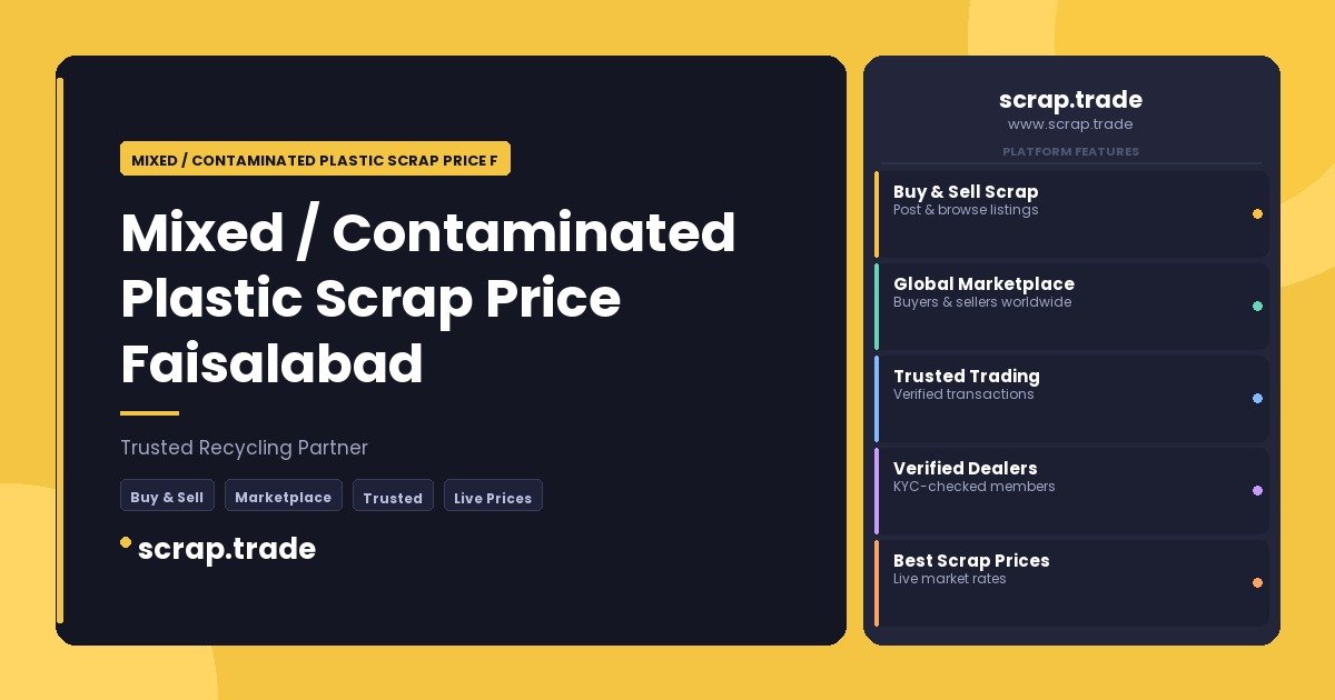 Mixed / Contaminated Plastic Scrap Price Faisalabad - Mixed / Contaminated Plastic Scrap Price Faisalabad