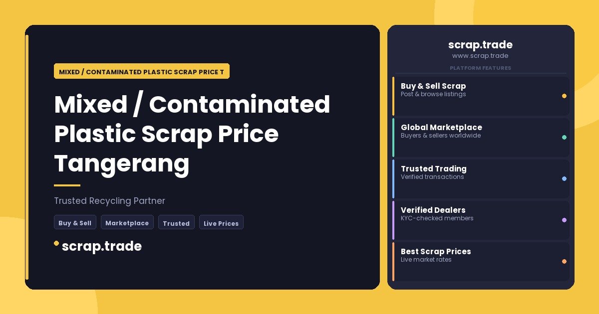 Mixed / Contaminated Plastic Scrap Price Tangerang - Mixed / Contaminated Plastic Scrap Price Tangerang