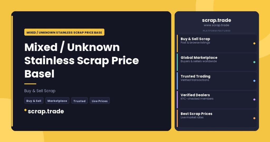 Mixed / Unknown Stainless Scrap Price Basel - Mixed / Unknown Stainless Scrap Price Basel