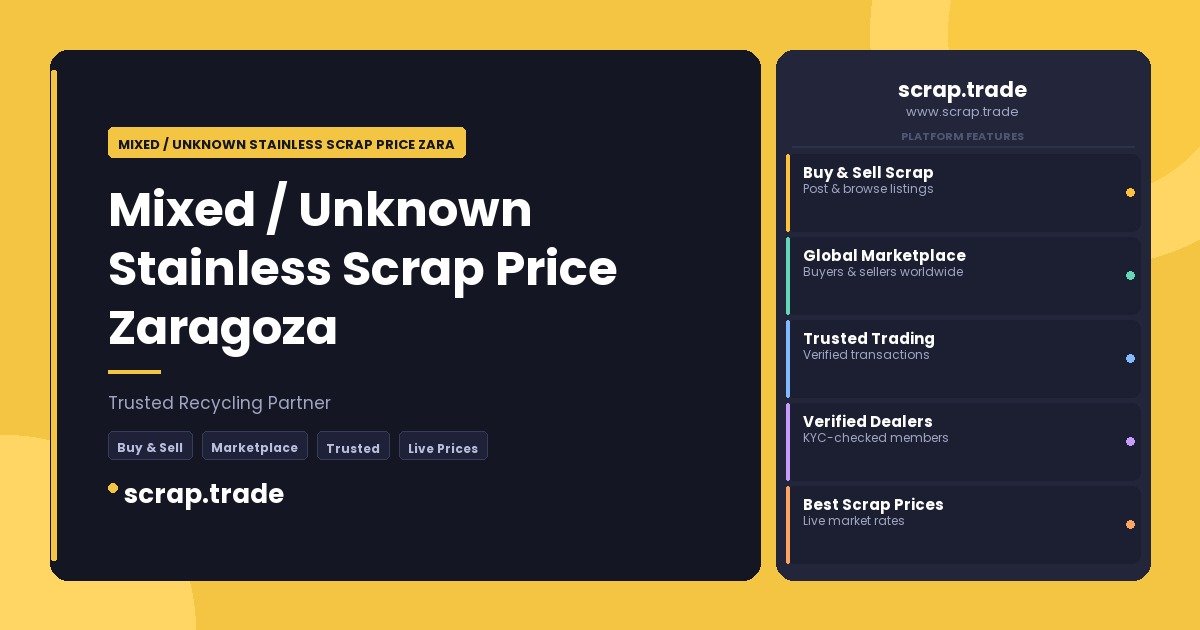 Mixed / Unknown Stainless Scrap Price Zaragoza - Mixed / Unknown Stainless Scrap Price Zaragoza
