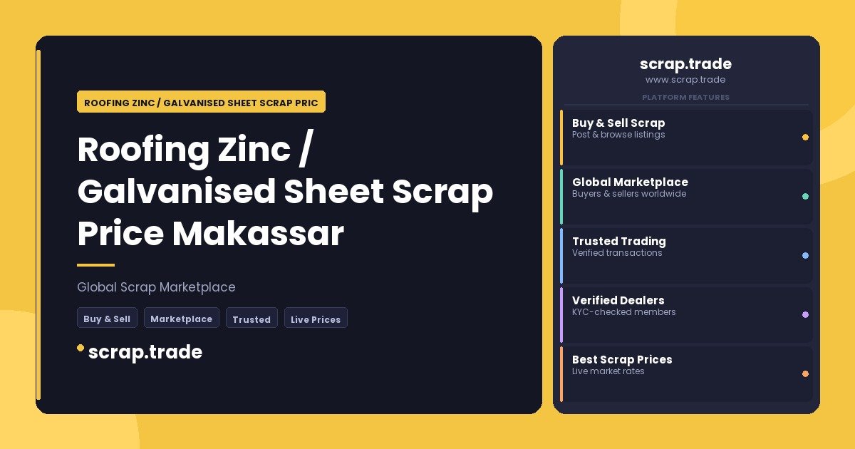 Roofing Zinc / Galvanised Sheet Scrap Price Makassar - Roofing Zinc / Galvanised Sheet Scrap Price Makassar