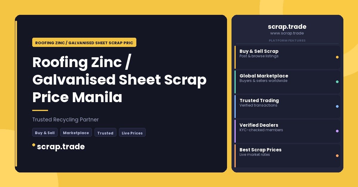 Roofing Zinc / Galvanised Sheet Scrap Price Manila - Roofing Zinc / Galvanised Sheet Scrap Price Manila