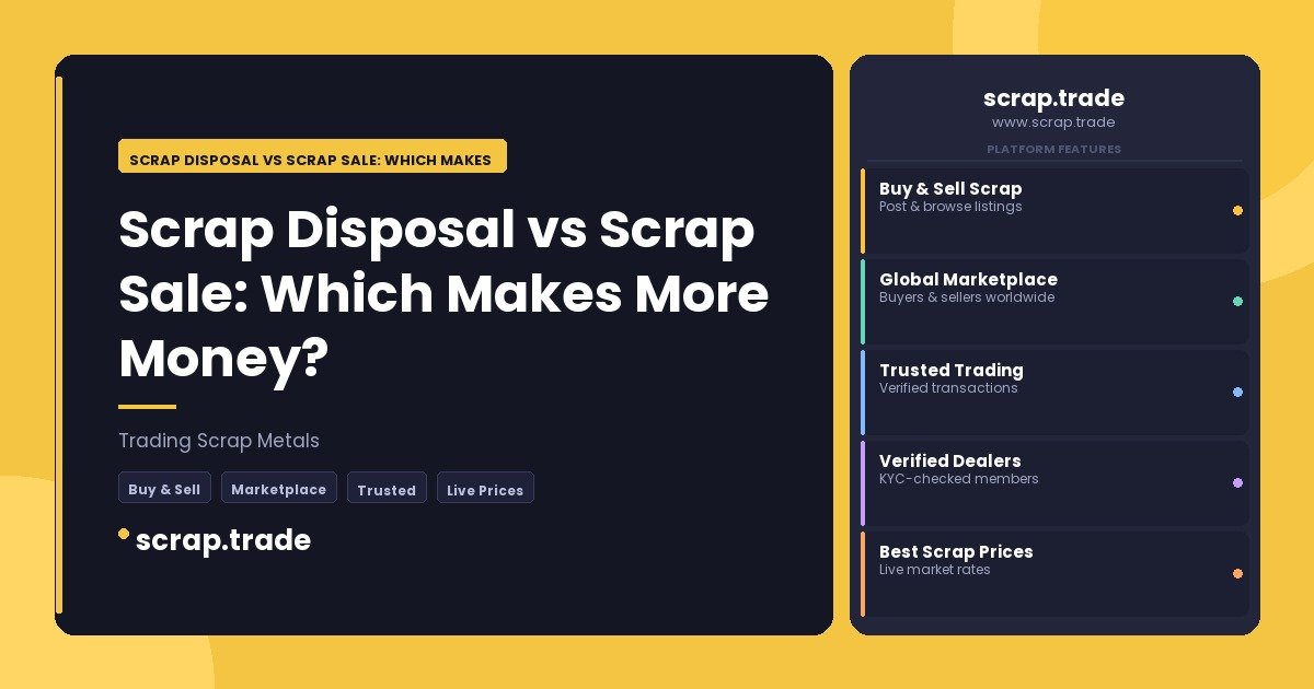 Scrap Disposal vs Scrap Sale: Which Makes More Money? - Scrap Disposal vs Scrap Sale: Which Makes More Money?