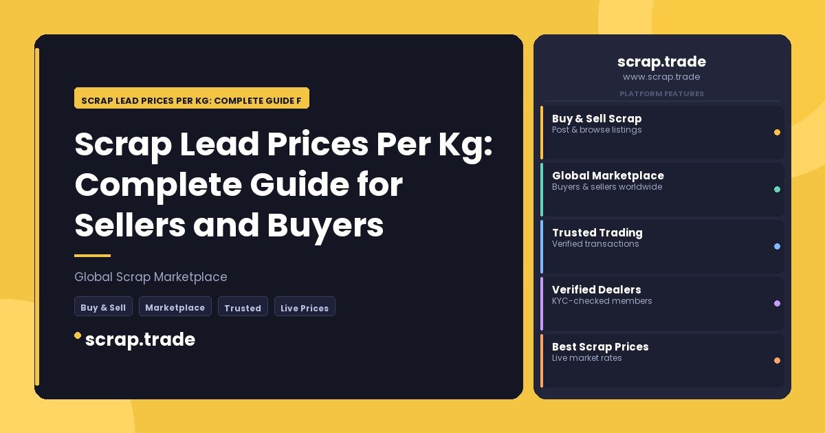 Scrap Lead Prices Per Kg: Complete Guide for Sellers and Buyers - Scrap Lead Prices Per Kg: Complete Guide for Sellers and Bu