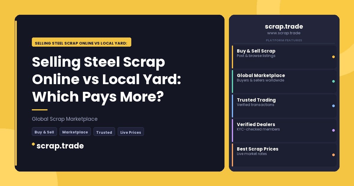 Selling Steel Scrap Online vs Local Yard: Which Pays More? - Selling Steel Scrap Online vs Local Yard: Which Pays More?
