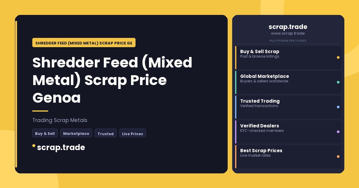 Shredder Feed (Mixed Metal) Scrap Price Genoa - Shredder Feed (Mixed Metal) Scrap Price Genoa