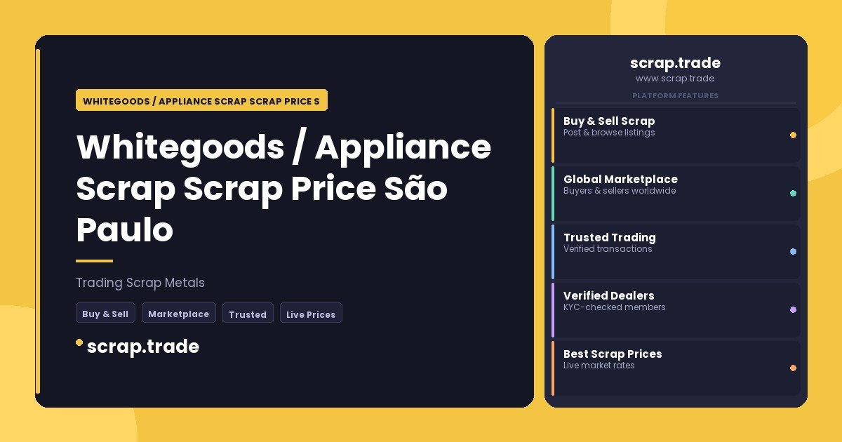 Whitegoods / Appliance Scrap Scrap Price São Paulo - Whitegoods / Appliance Scrap Scrap Price São Paulo